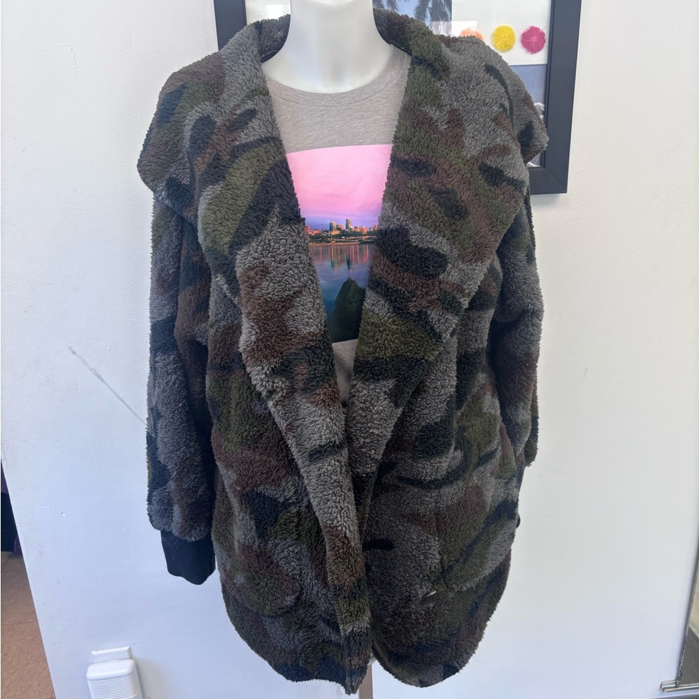 Hem & Thread Camouflage Teddy Jacket